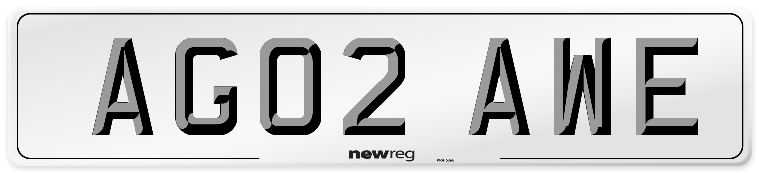 AG02 AWE Number Plate from New Reg